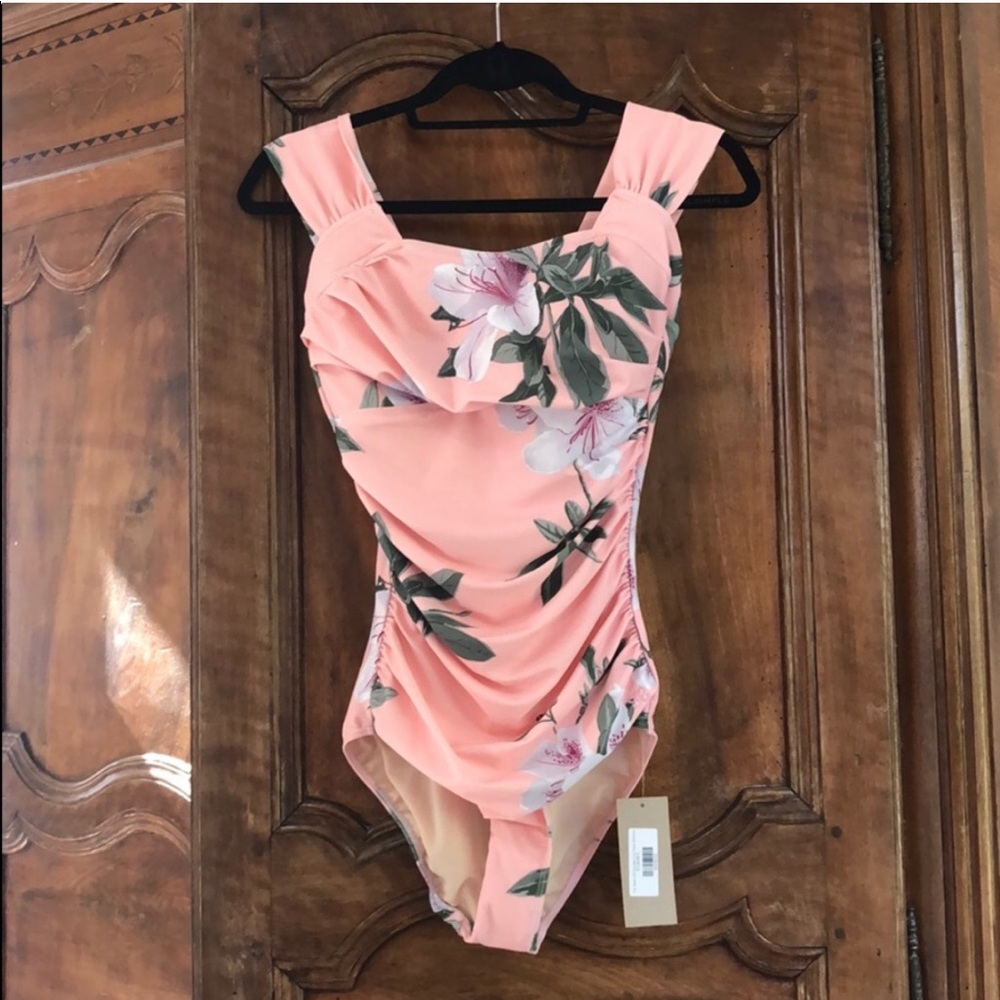 Albion Fit Maile Off-Shoulder one piece swimsuit